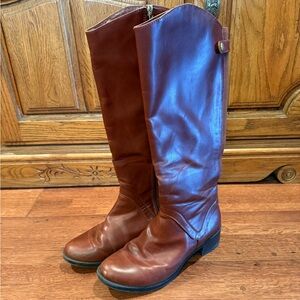 Women's Brown Leather Knee-High Riding Boots